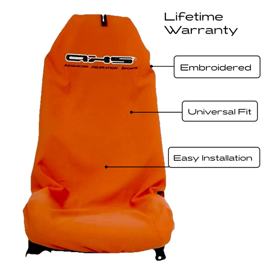 Single AXS Classic Orange Slip On Throw Over Car Seat Cover