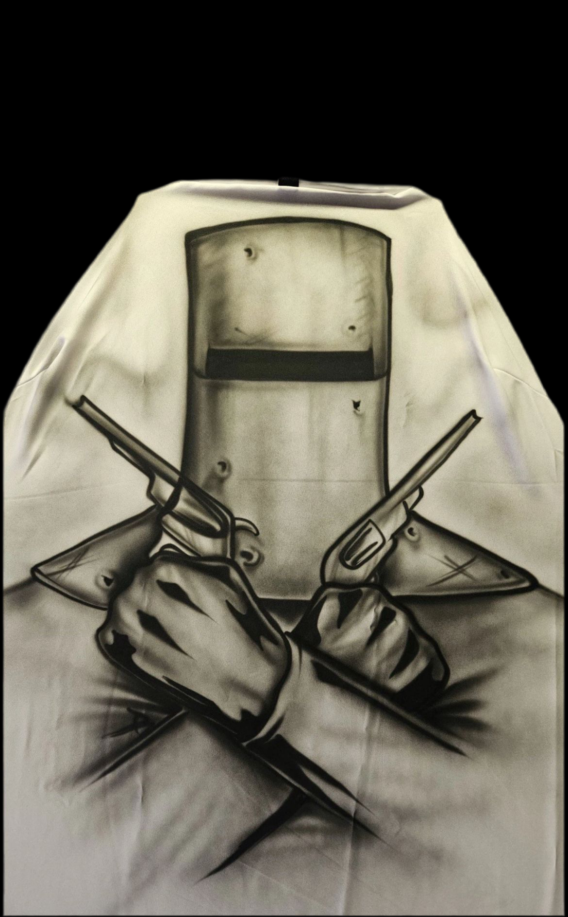 Single AXS Aussie Made Airbrushed Ned Kelly White Universal Throw Over Slip On Car Seat Cover