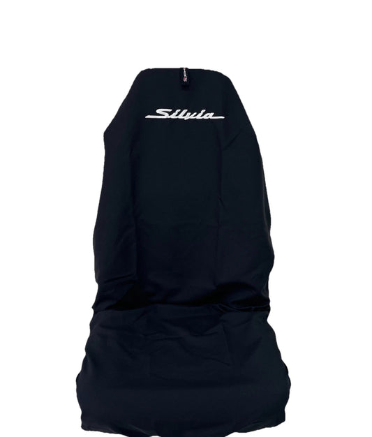 Pair Of Black SILVIA Throw Over Slip On Car Seat Covers AXS Lifetime Warranty