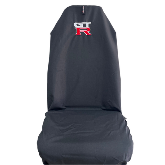 Pair Of Black NISSAN SKYLINE GTR Throw Over Slip On Car Seat Covers AXS Lifetime Warranty