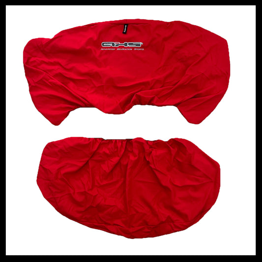 Superior Quality Easy Install Aussie Made Hot Red AXS Universal Rear Throw Over Seat Cover set