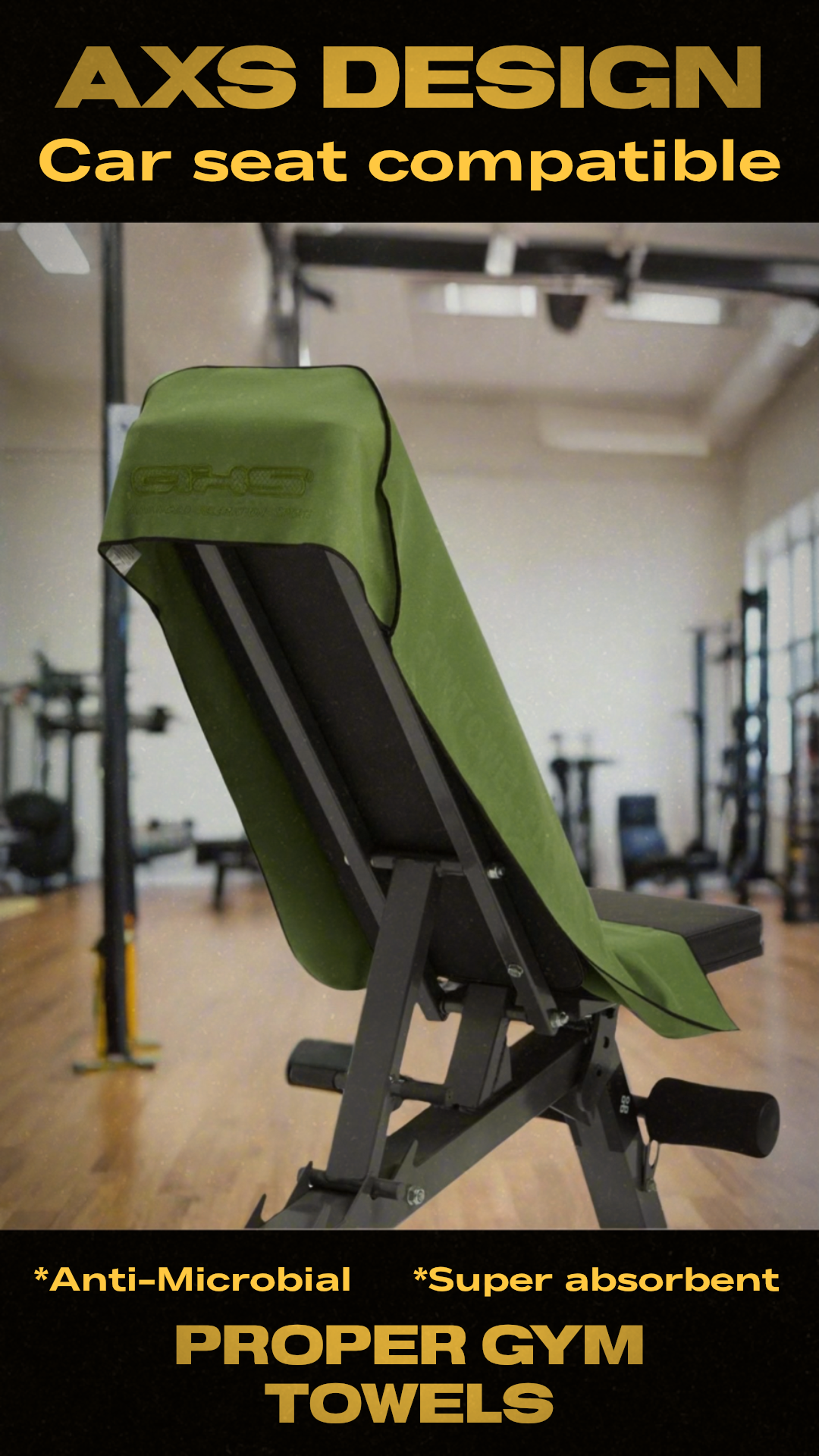 AXS Gym/Car Throw Towel Khaki