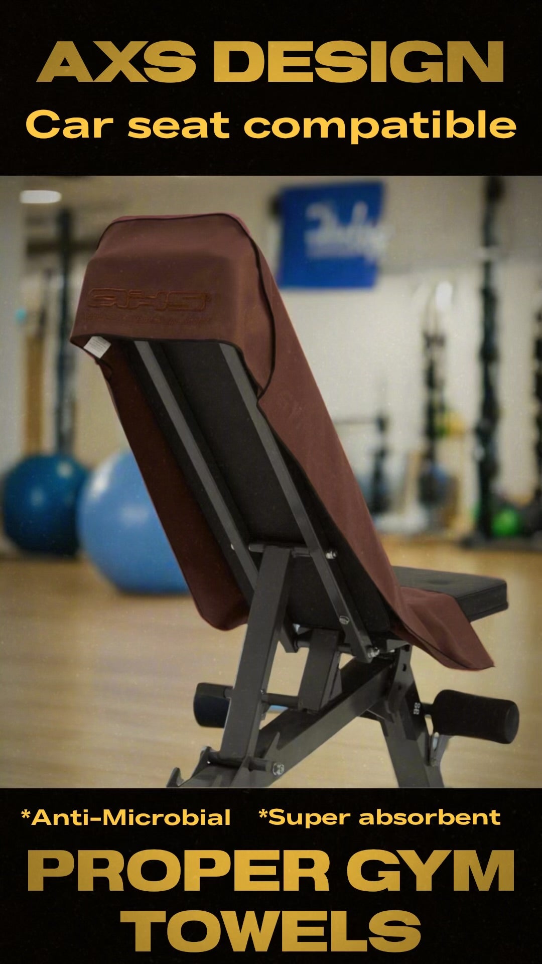 AXS Proper Hooded Gym Towel Chocolate Brown