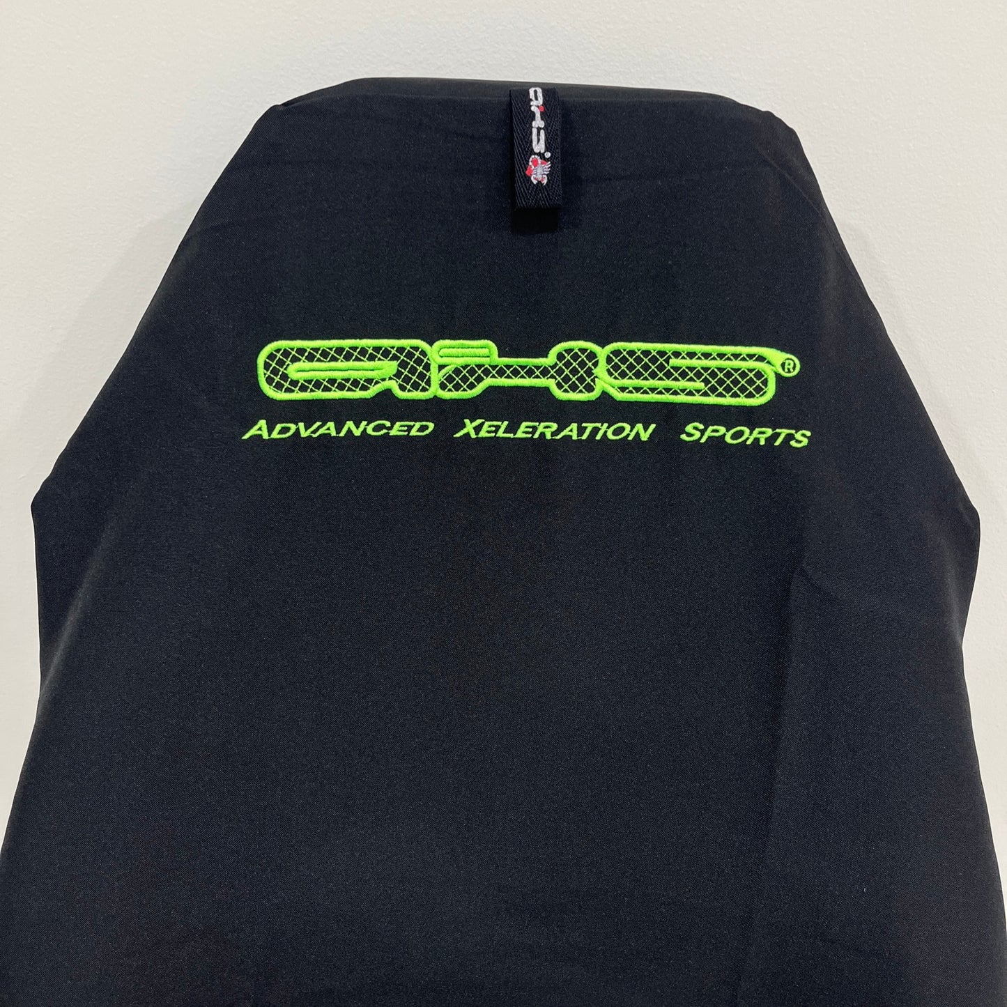 Single AXS Fluro Green on Black Slip On Seat Cover