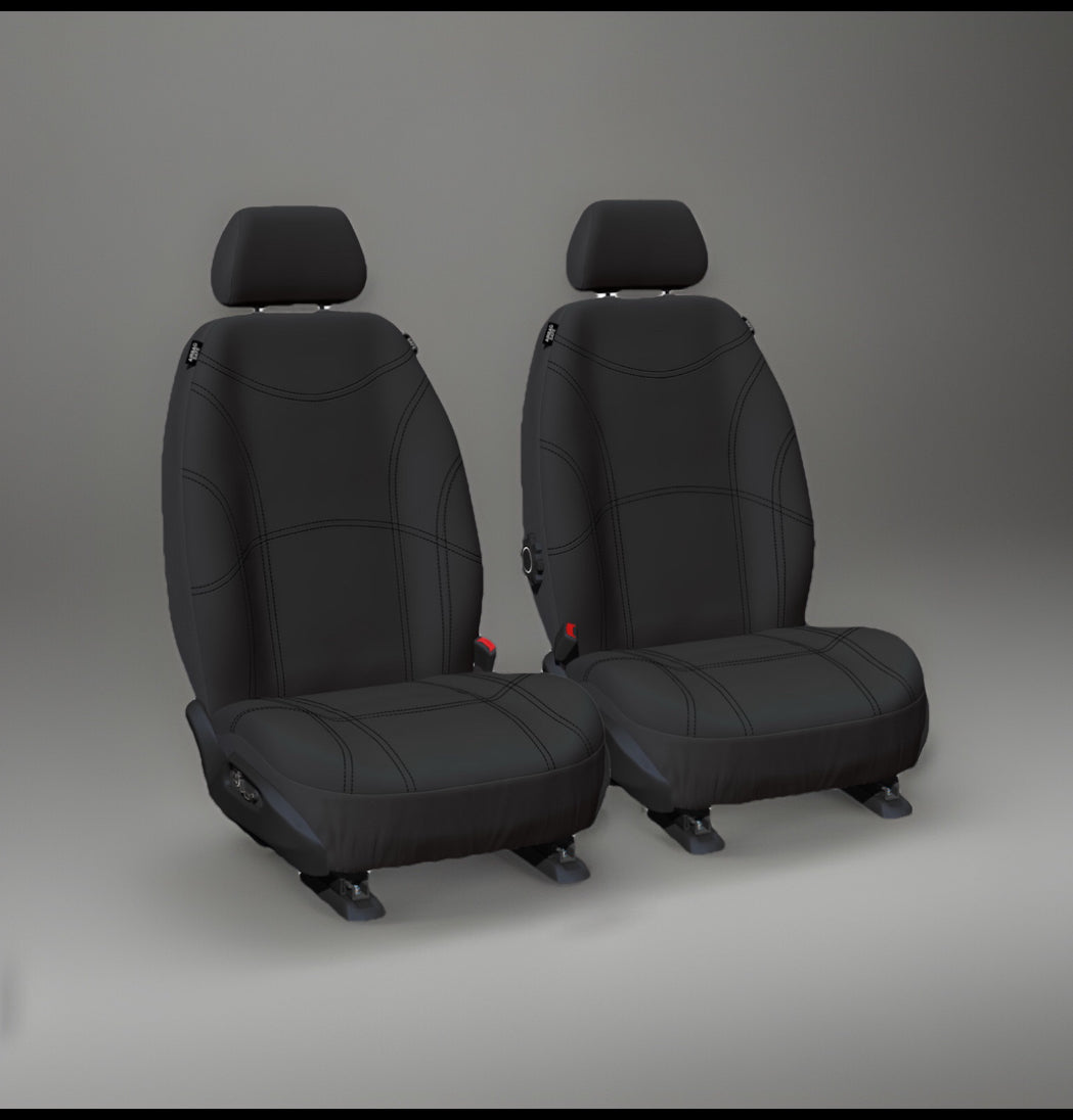 Pair Superior Quality Front Universal Fit Jet Black Full Neoprene AXS Car Seat Covers