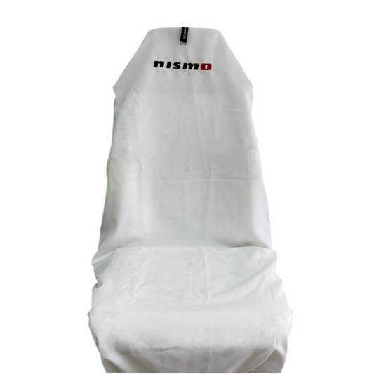 Pair Of Superior Quality White NISMO NISSAN SKYLINE GTR Throw Over Slip On Car Seat Covers