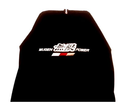 Pair Of Superior Quality Black HONDA MUGEN AXS Throw Over Slip On Seat Covers