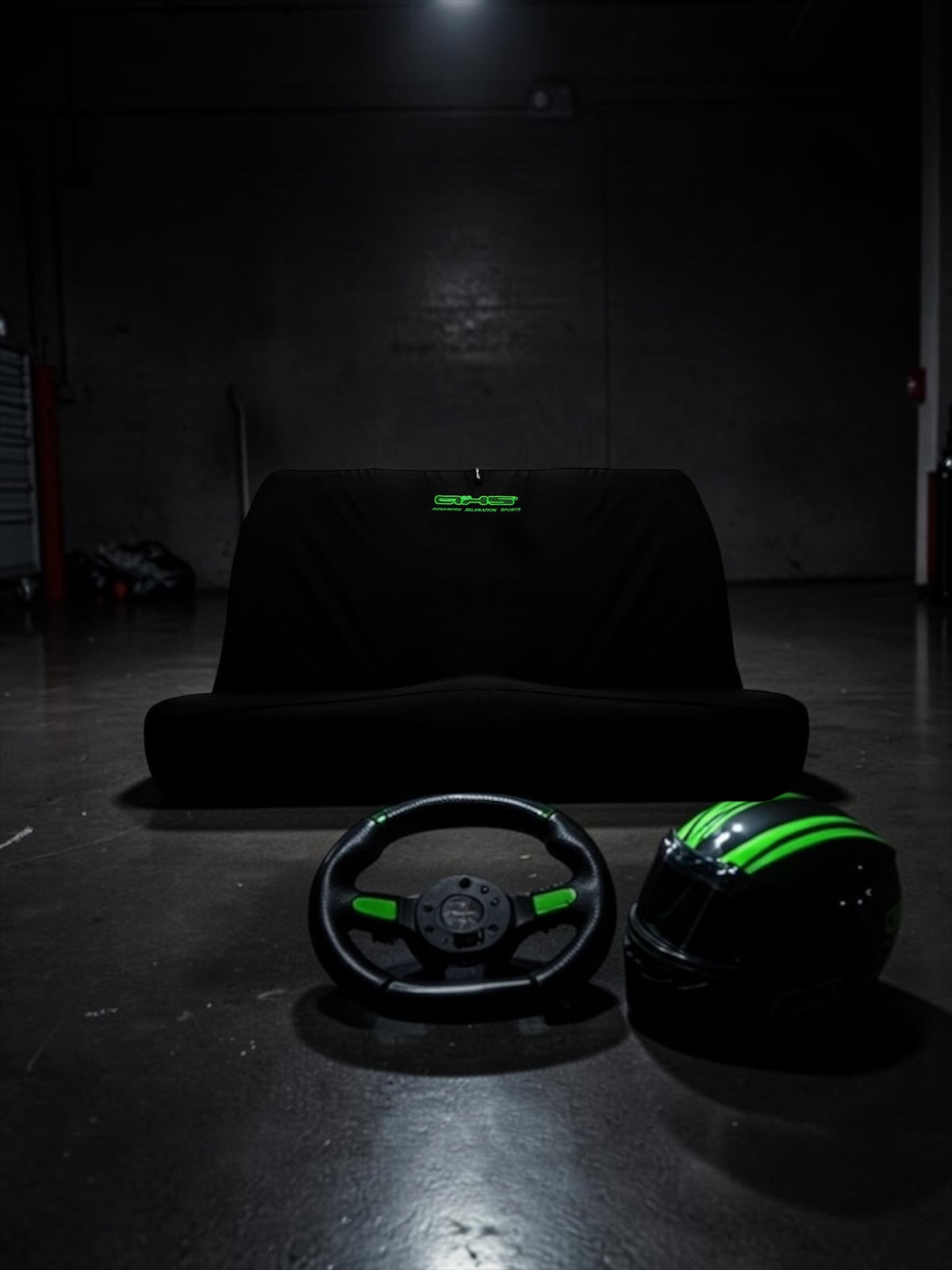 Neon Viper Green on Black Universal AXS Slip-On's - Also fit Recaro & Bride Seats