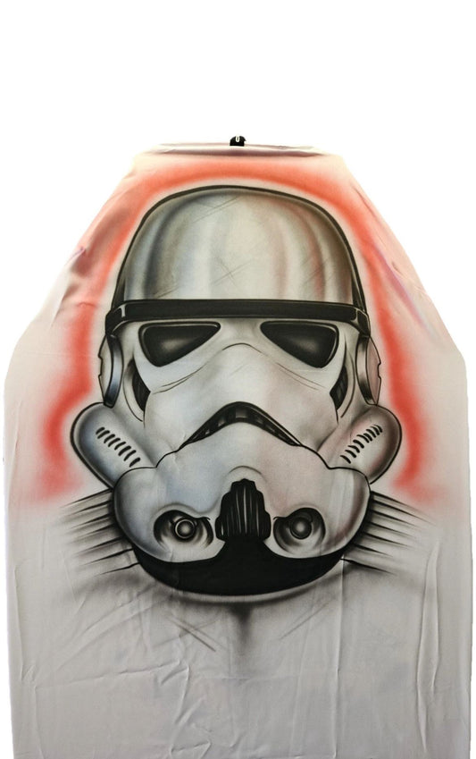 Single AXS Airbrushed Storm Trooper White Slip On Seat Cover