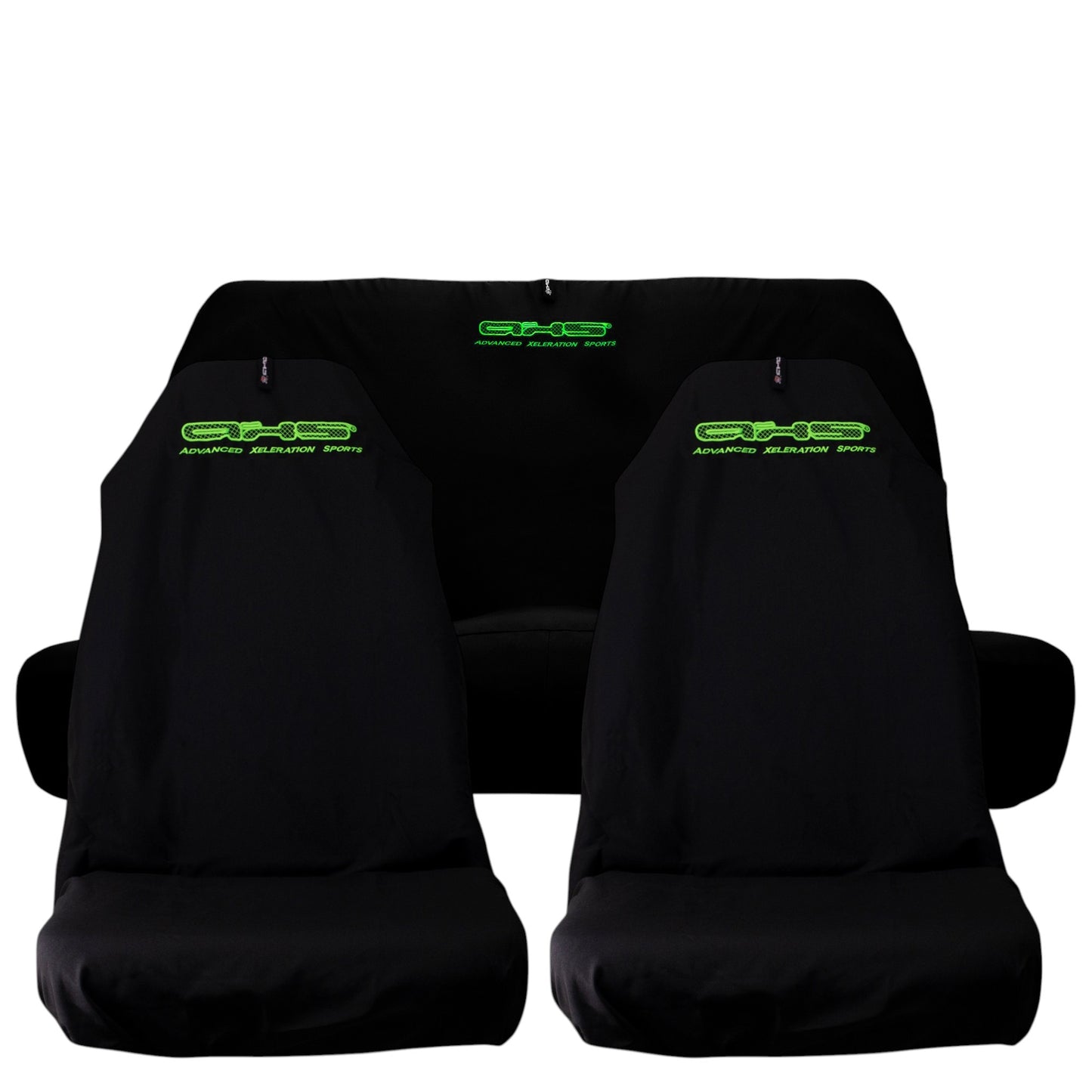 Neon Viper Green AXS On Black Recaro & Bride Seat Slip On's