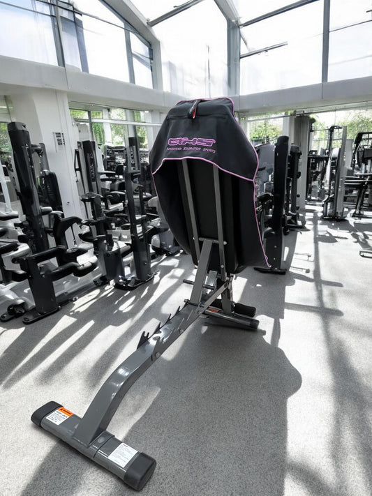 Just Landed! Version 2.0 Purple on Black AXS Pro Gym bench-Beach-Car Seat Towel (R)