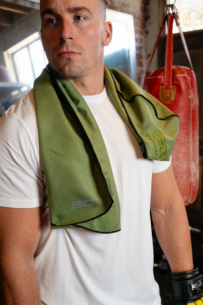 AXS Khaki Green Hooded Gym Towel