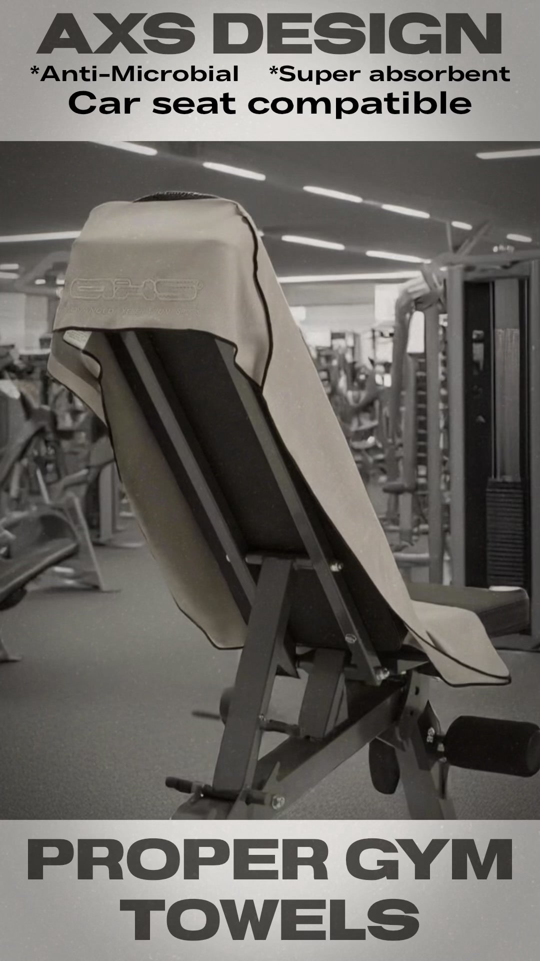 AXS Kraker Hooded Gym Towel Slate Grey
