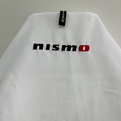 PAIR OF SUPERIOR SATIN WHITE NISMO NISSAN SKYLINE GTR AXS THROW OVER SEAT COVERS