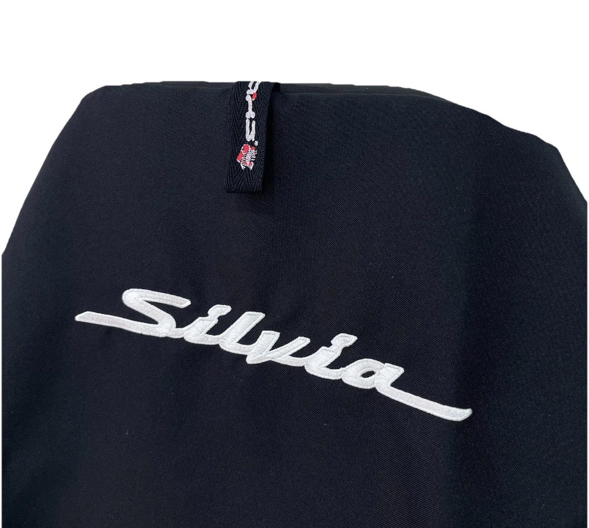 Pair Of Black SILVIA Throw Over Slip On Car Seat Covers AXS Lifetime Warranty
