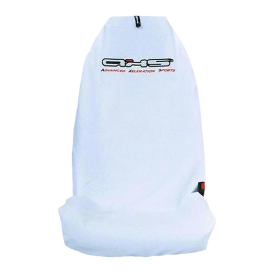 Single Superior Quality Aussie Made AXS Classic White Throw Over Slip On Car Seat Seat Cover