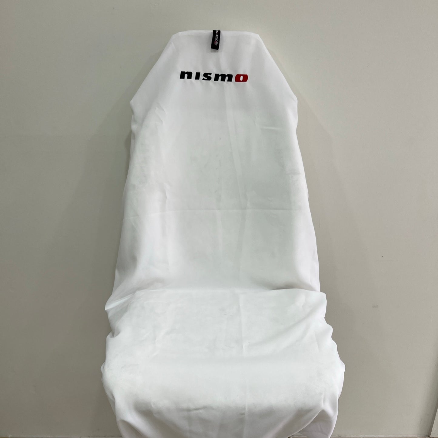 PAIR OF SUPERIOR SATIN WHITE NISMO NISSAN SKYLINE GTR AXS THROW OVER SEAT COVERS