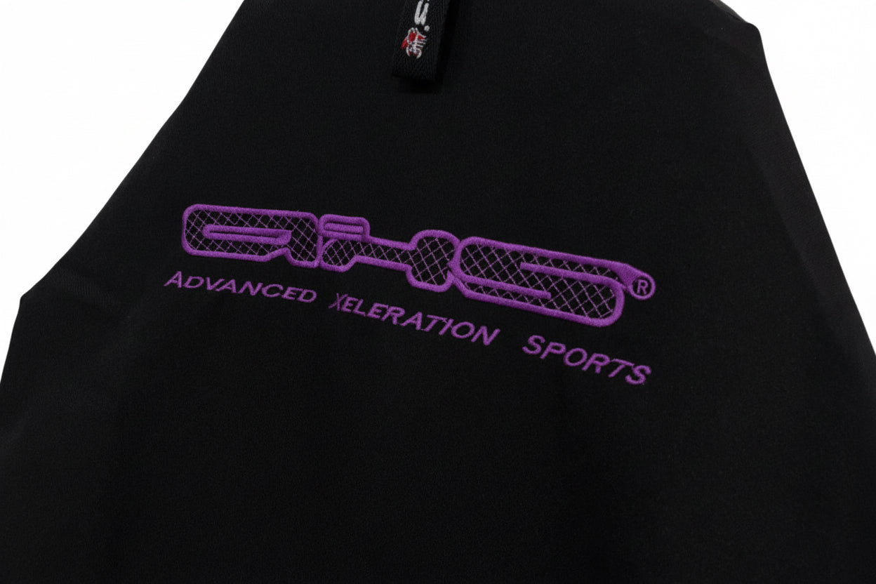 Fluro Purple AXS on Classic Black Pro Sports Seat Cover/s