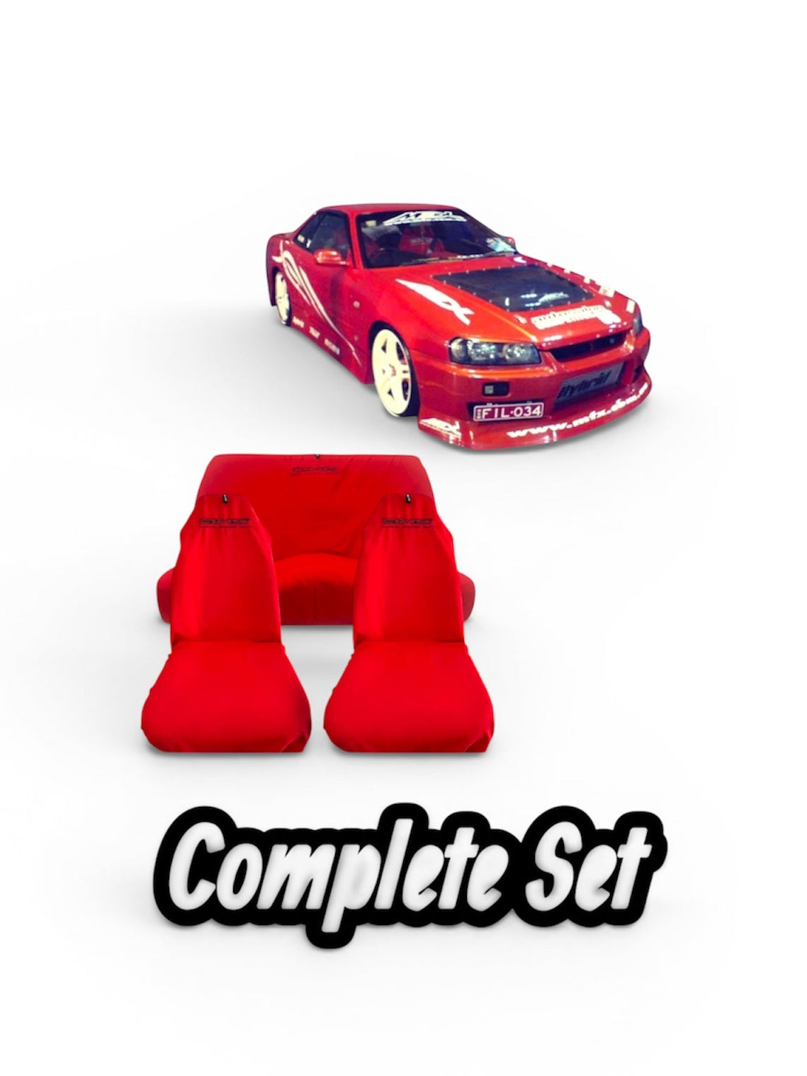 🇦🇺 Hand Made Red AXS Universal Rear Bench Car Seat Cover Set