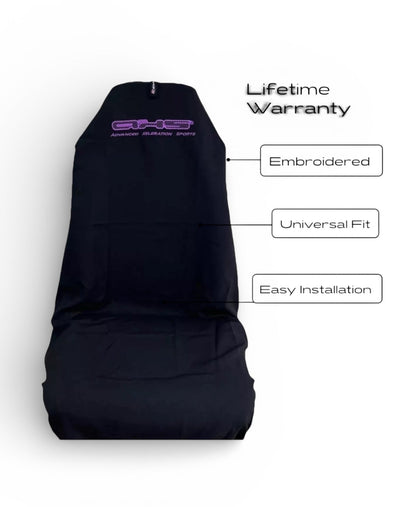 Fluro Purple AXS on Classic Black Pro Sports Seat Cover/s