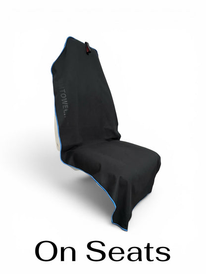 Just Landed! V 2.0 Hooded Blue on Black AXS Pro Gym bench-Beach-Car Seat Towel (L)