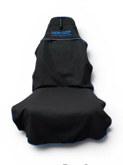 Just Landed! V 2.0 Hooded Blue on Black AXS Pro Gym Bench-Beach-Car Seat Towel (XL)