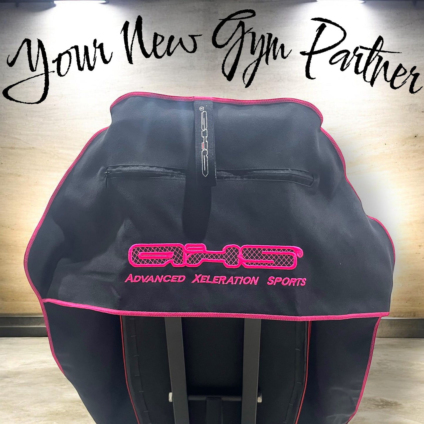 Too🔥.Version 2.0!! Hot Pink on Black AXS Pro Sports Gym bench-Beach-Car Seat Towel (Regular)