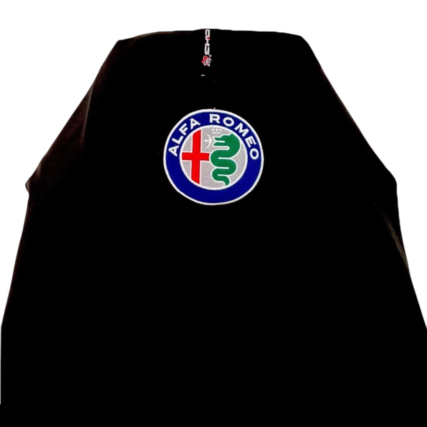 🇦🇺 Hand Made Pair Classic Italiano 🇮🇹 Black Alfa Romeo Slip on Seat Covers