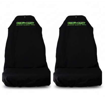 🇦🇺 Hand Made Viper Green Logo on Classic Black AXS Slip On Pro Sports Seat Covers