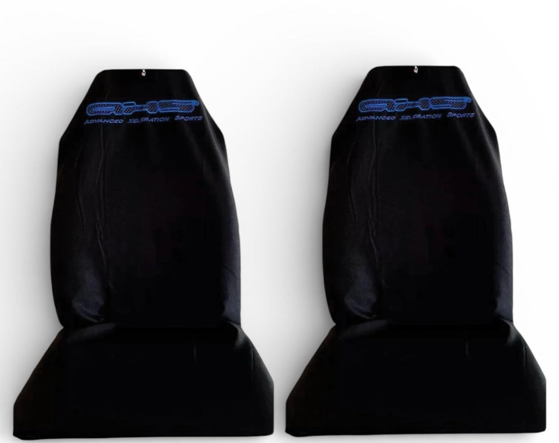 Fluro Blue AXS on Black Car Seat Cover/s…Save Big Site Wide sale now on!!