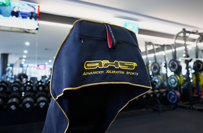 Best Seller! V 2.0 Gold on Black AXS Pro Gym bench-Beach-Car Seat Towel (L)