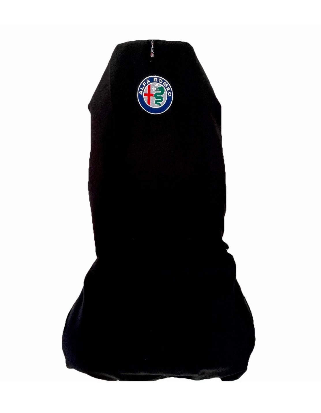 Pair Of Black Alfa Romeo Throw Over Slip On Car Seat Covers AXS Lifetime Warranty