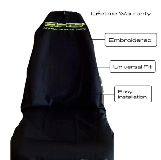 Single AXS Fluro Yellow on Black Throw Over Slip On Car Seat Cover