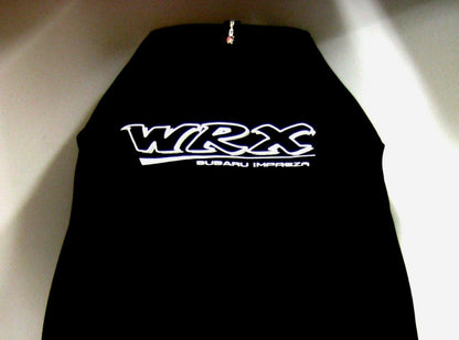 PAIR OF SUPERIOR JET BLACK AXS WRX LOGO THROW OVER SEAT COVERS SUIT SUBARU SEATS