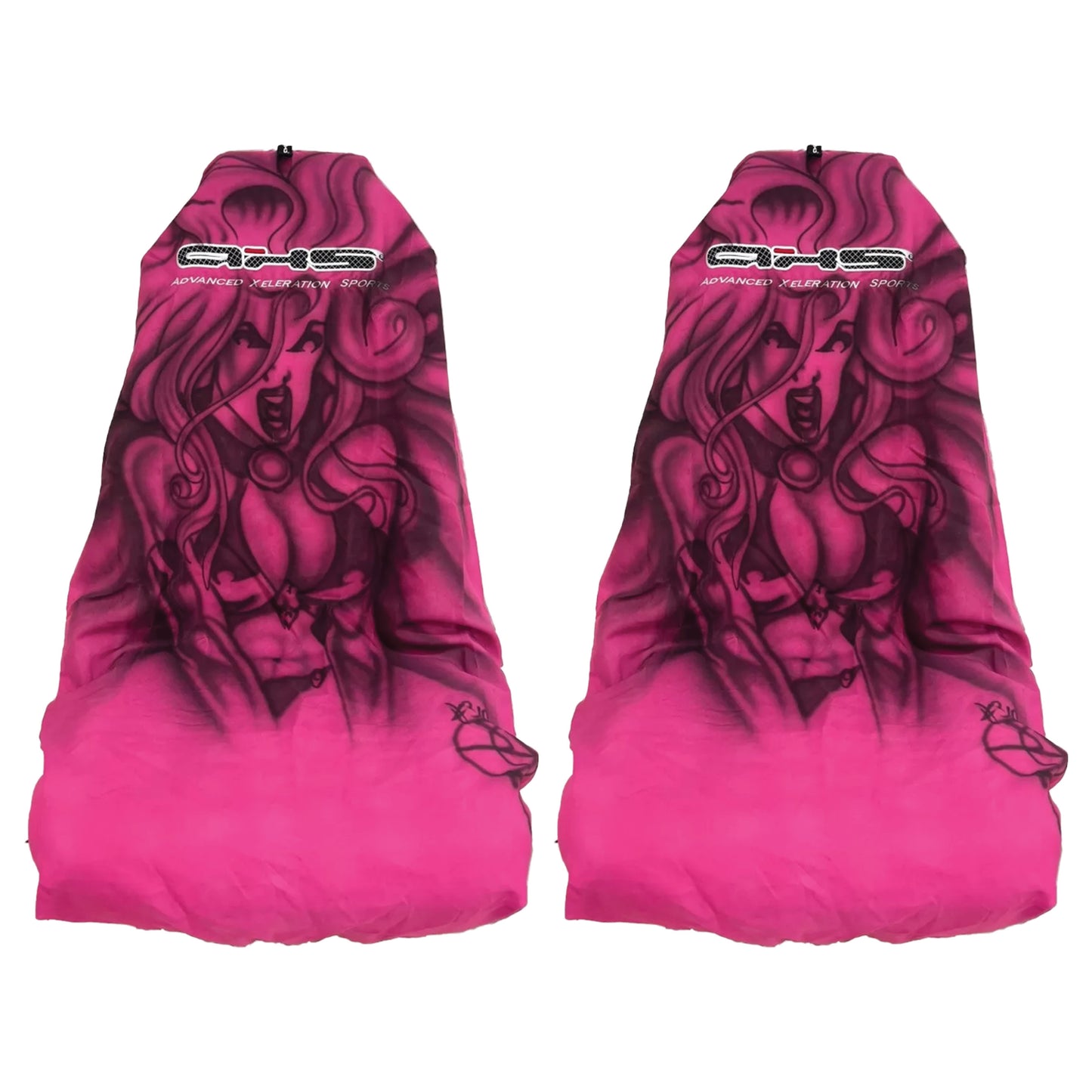 AXS Airbrushed Black on Pink Slip On Seat Cover