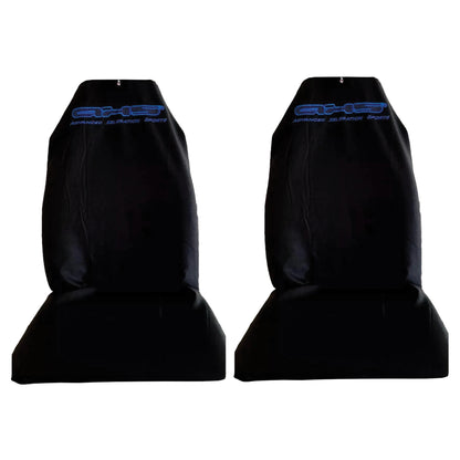 Single AXS Fluro Blue on Black Throw Over Slip On Car Seat Cover