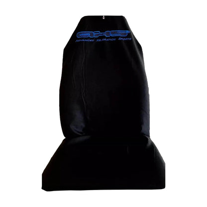 Single AXS Fluro Blue on Black Throw Over Slip On Car Seat Cover