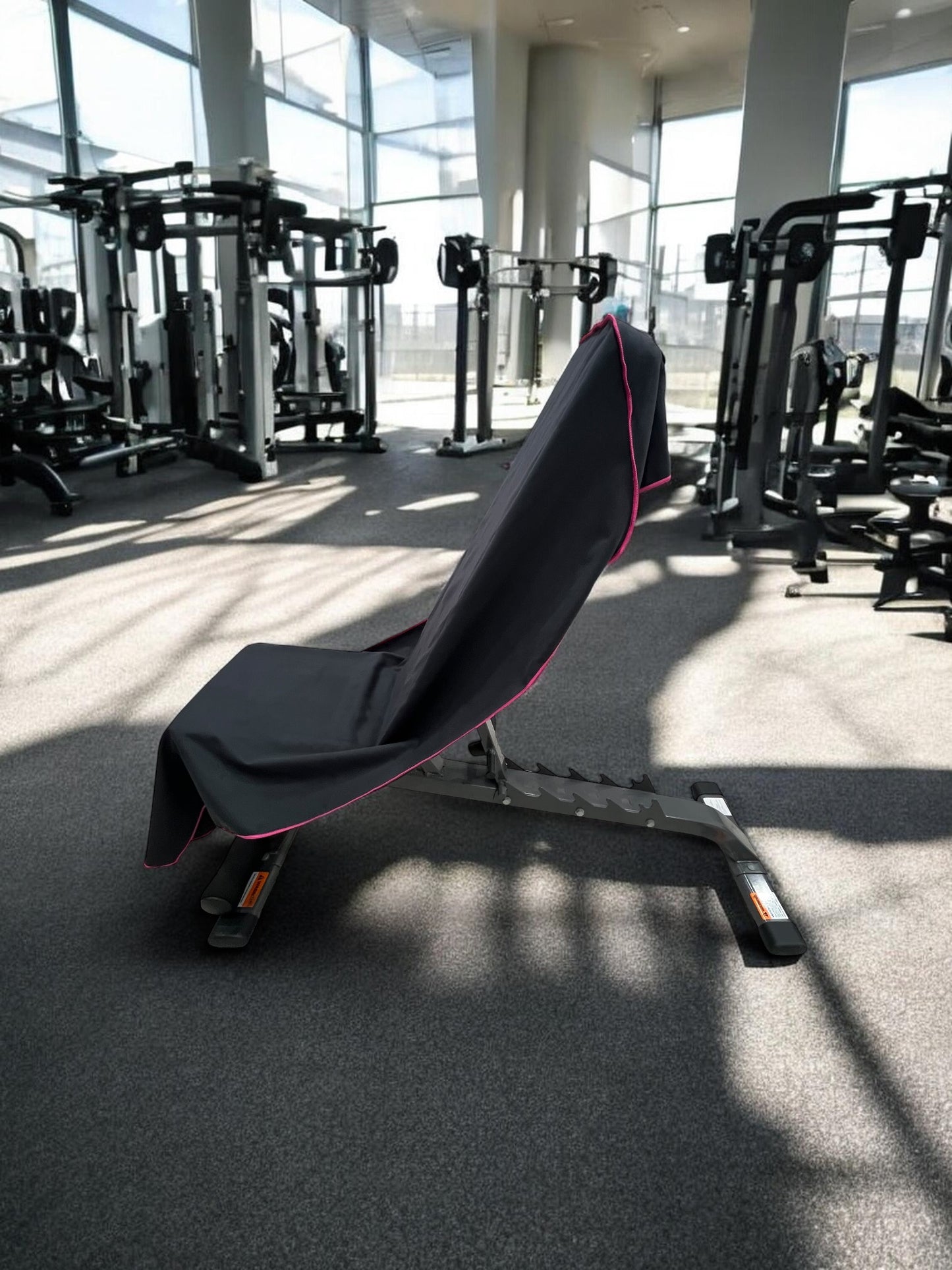 Too🔥.Version 2.0! Hot Pink on Black AXS Pro Sports Gym bench-Beach-Car Seat Towel (L)