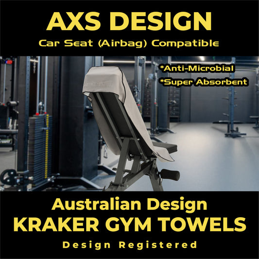 AXS Gym/Car Throw Towel Light Grey