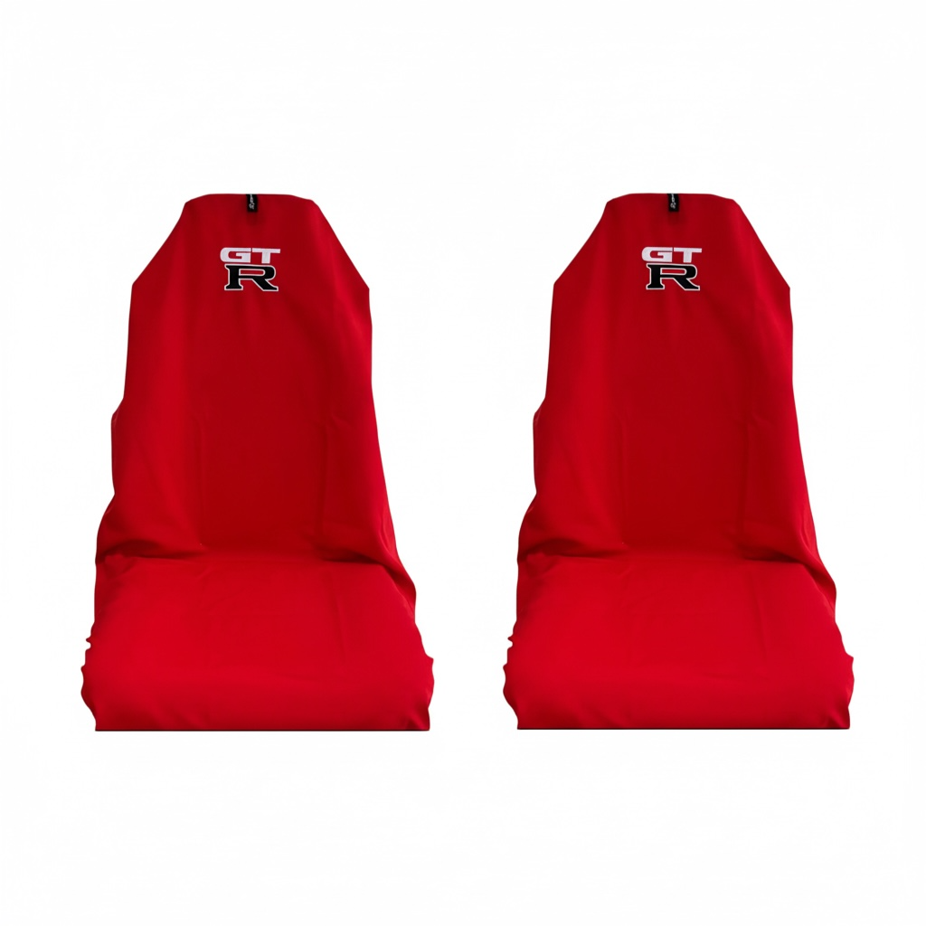 Pair Superior Quality Classic Red GTR Sports Bucket Slip On Seat Covers 🇦🇺