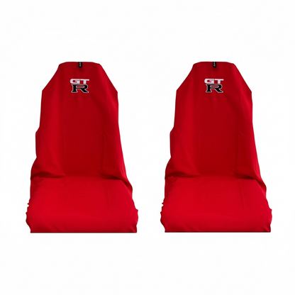 Pair Superior Quality Classic Red GTR Sports Bucket Slip On Seat Covers 🇦🇺