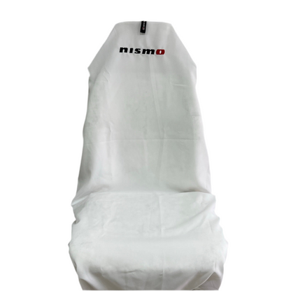 Pair Of Superior Quality White NISMO NISSAN SKYLINE GTR Throw Over Slip On Car Seat Covers