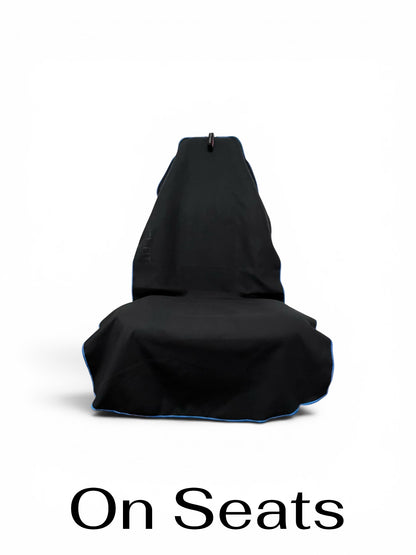 Just Landed! V 2.0 Hooded Blue on Black AXS Pro Gym Bench-Beach-Car Seat Towel (XL)