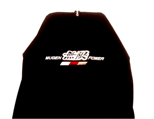 PAIR OF SUPERIOR JET BLACK HONDA MUGEN AXS THROW OVER SEAT COVERS