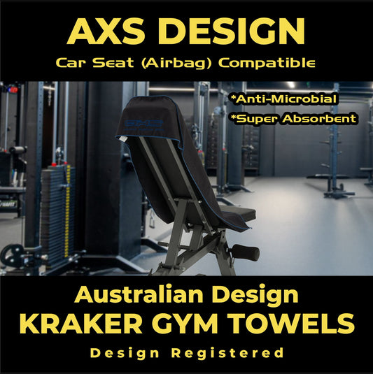 AXS Blue on Black Gym/Car Towel