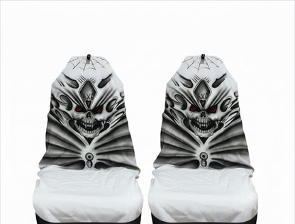 Single AXS Hand Airbrushed Fierce Skull White Seat Cover 🇦🇺 Made