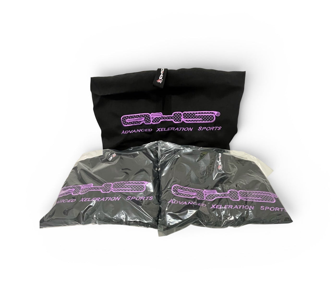 Neon Purple AXS on Black Universal Fit Slip On's