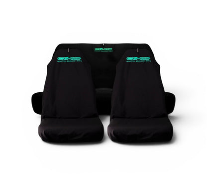 🇦🇺 Hand Made Tiffany Blue AXS Logo on Black Recaro & Bride Pro Sports Slip On Seat Covers