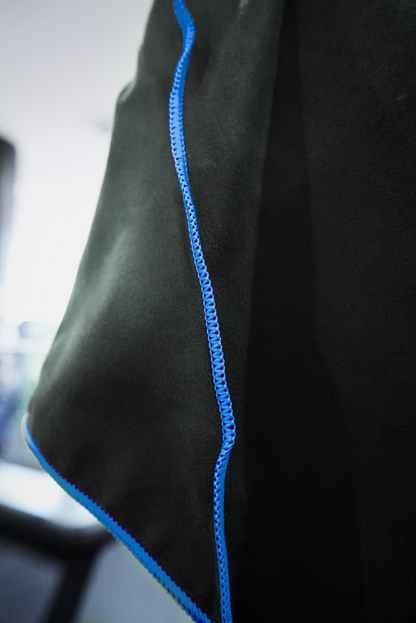 Just Landed! V 2.0 Hooded Blue on Black AXS Pro Gym Bench-Beach-Car Seat Towel (XL)