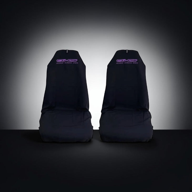 Neon Purple AXS on Black Universal Fit Slip On's